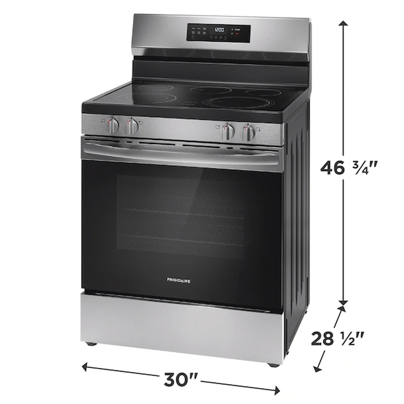 FRIGIDAIRE® FCRE3062AS Electric Range With Steam Clean, 5 -Burner, 240 V, 25-3/16 in Oven Interior Width thumbnail 4