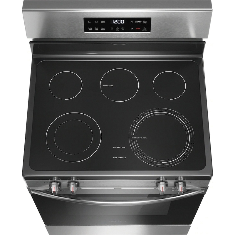 FRIGIDAIRE® FCRE3062AS Electric Range With Steam Clean, 5 -Burner, 240 V, 25-3/16 in Oven Interior Width thumbnail 2