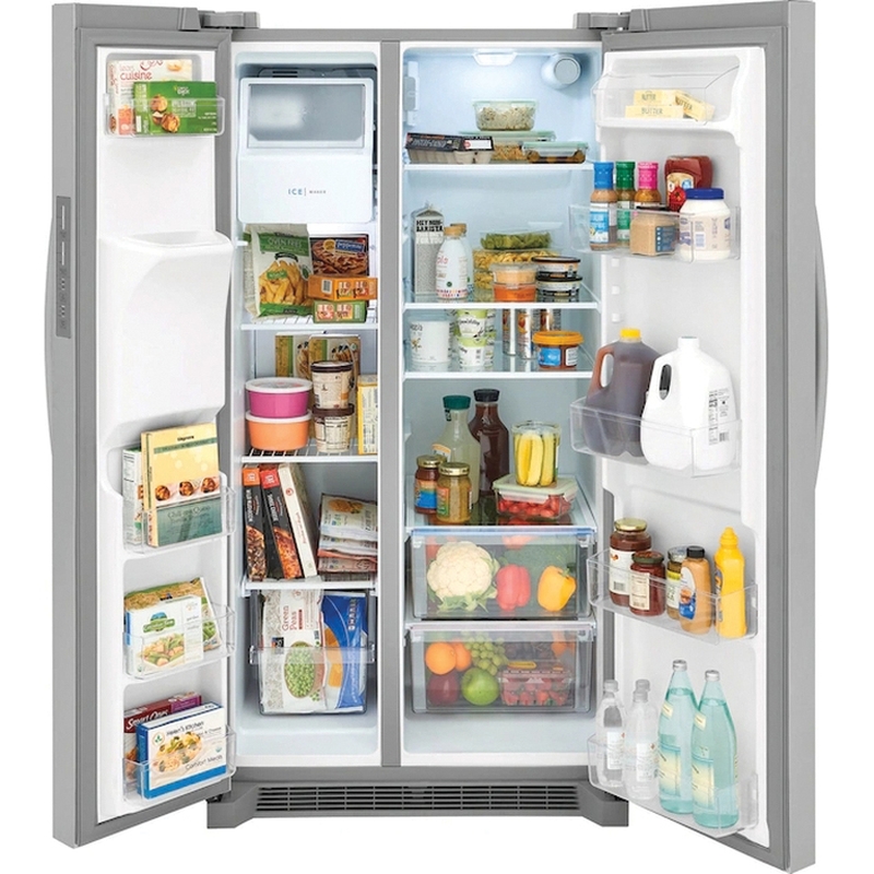 FRIGIDAIRE® FRSS2623AS Side-by-Side Refrigerator, 26 cu-ft Capacity, Reversible Door, Stainless Steel thumbnail 2