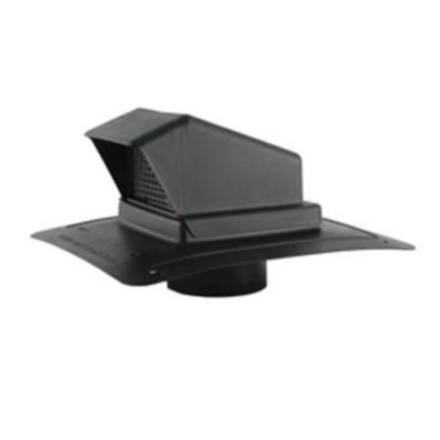 Famco BVDS BVDS4BK Exhaust Roof Vent, 4 in ID x 4-1/8 in OD, Polyethylene, 12-3/4 in L x 11 in W