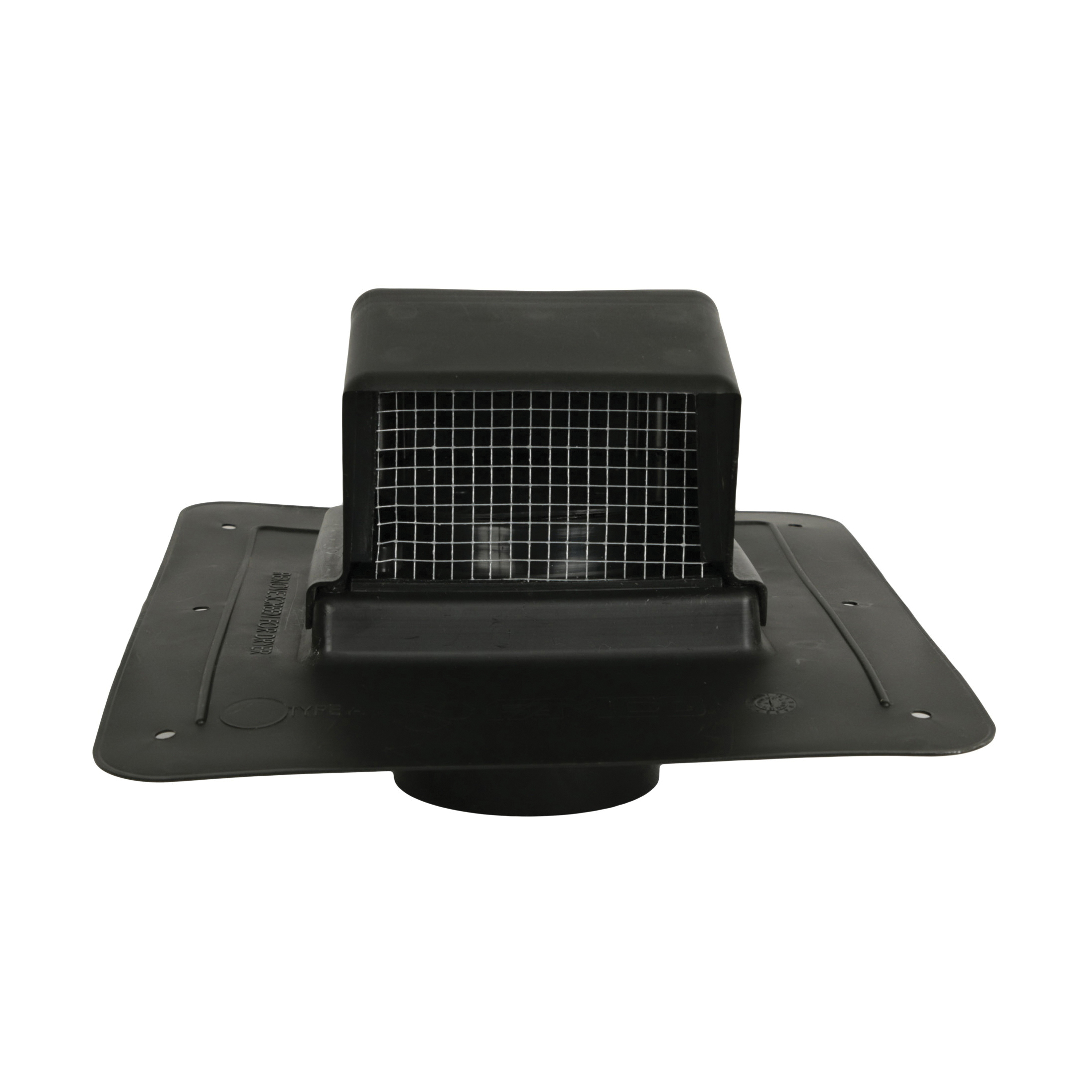 Famco BVDS4BKNS Roof Vent With Stem, 4 in, HDPE, 12-3/4 in W
