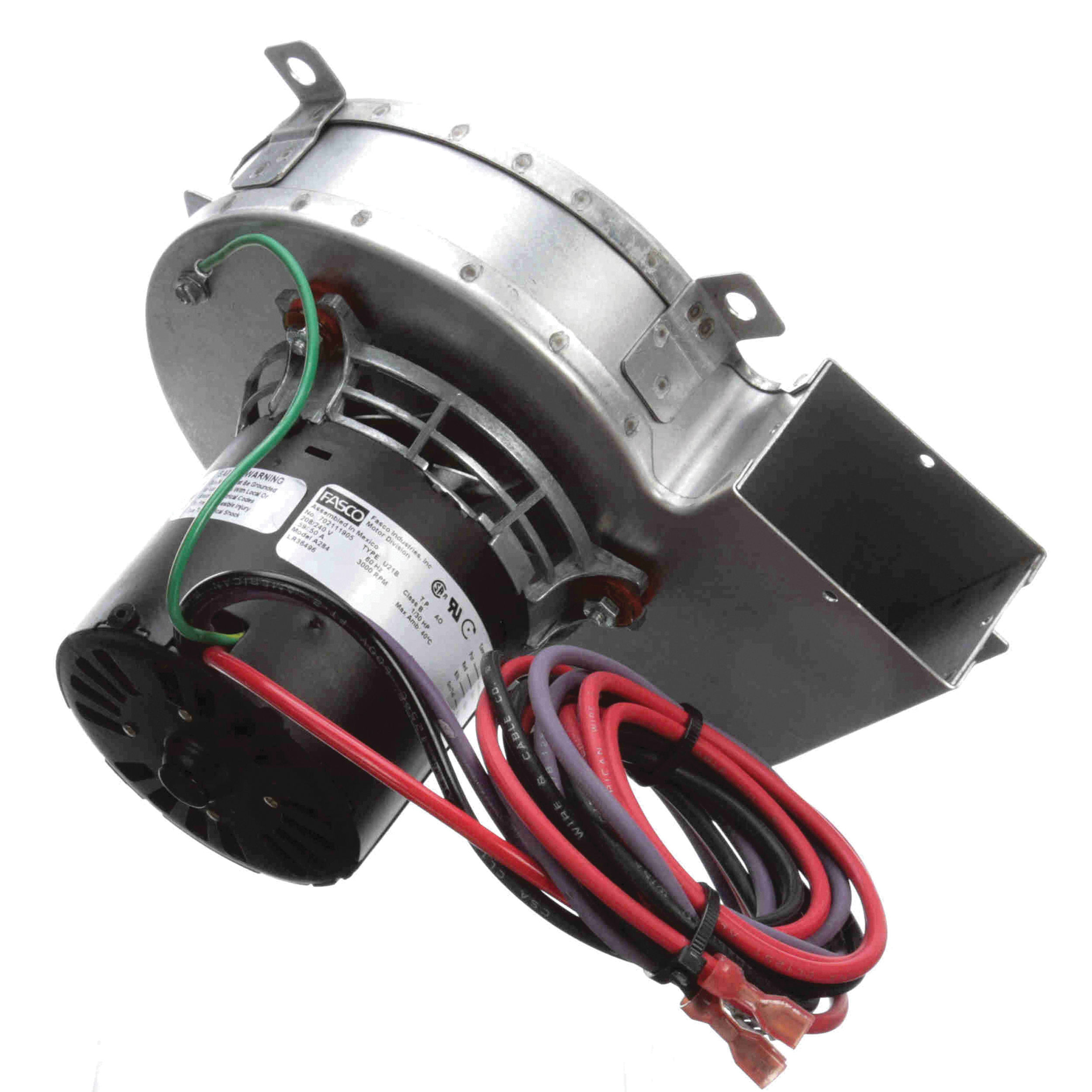 Fasco® A284 Draft Inducer Blower Motor, 208/240 V, 60 Hz, 1 ph, 3000 rpm Speed