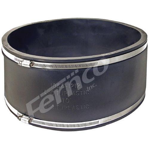 Fernco&reg; Elastomeric PVC Flexible Straight Coupling, 12 inch x 12 inch, CI x CI