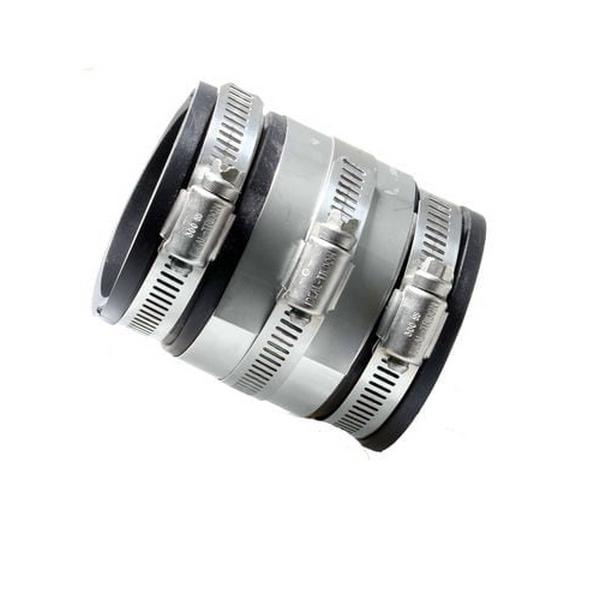 Fernco® 1000 RC Series 1056-150RC Coupling, 1-1/2 in, Cast Iron/Plastic x Cast Iron/Plastic, 4.3 psi, PVC