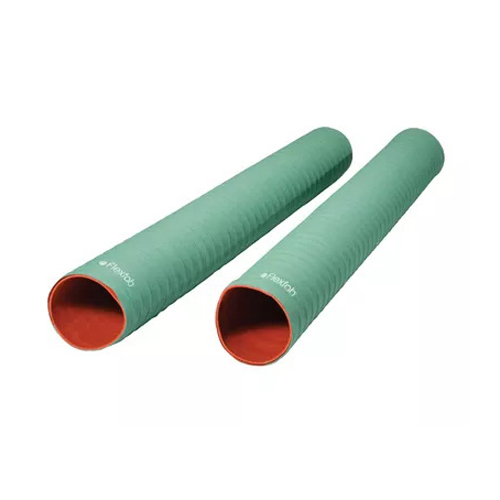 Flexfab® 5508-250 Wire Reinforced Coolant Hose, 3 ft L, 2-1/2 in ID, Polyester Fitting, Green Hose, Silicone Hose