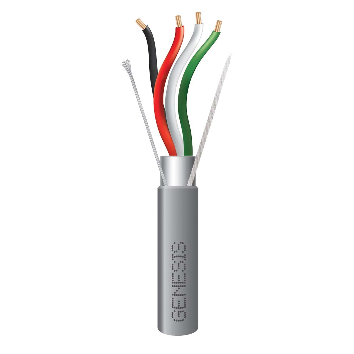 GENESIS 22155509 Shielded Riser Cable, 300 V, 4-Conductor, 18 AWG Conductor, Stranded, Copper Conductor, 500 ft L