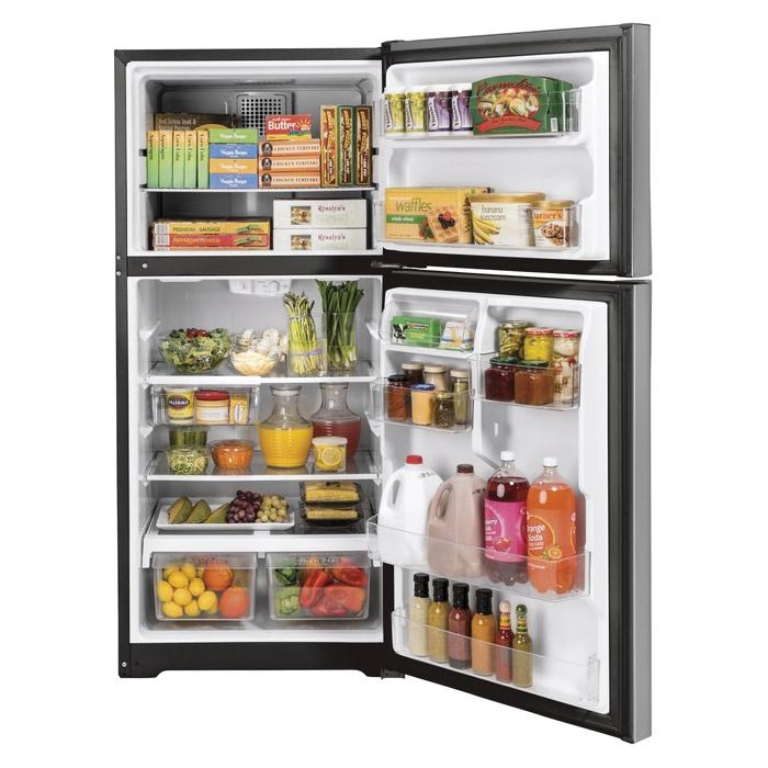 GE GTE19JSNRSS Top-Freezer Refrigerator, 19.2 cu-ft Capacity, Reversible Door, Stainless Steel thumbnail 4