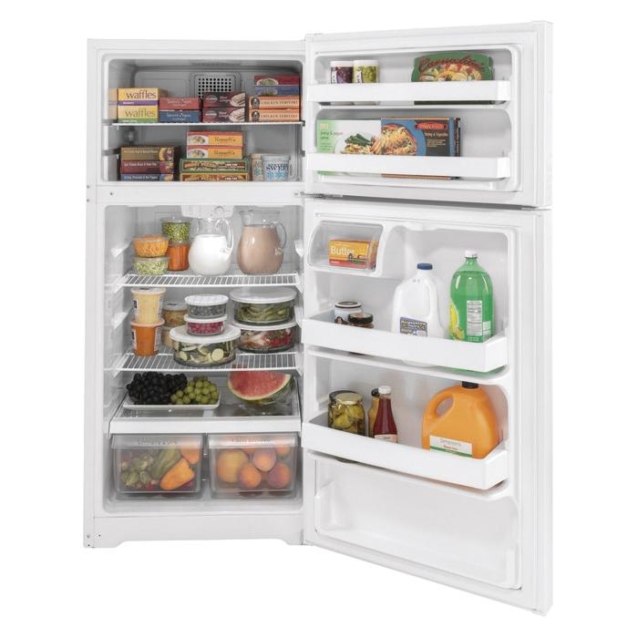 GE GTS16DTNRWW Top-Freezer Refrigerator, 15.6 cu-ft Capacity, Reversible Door, White thumbnail 2