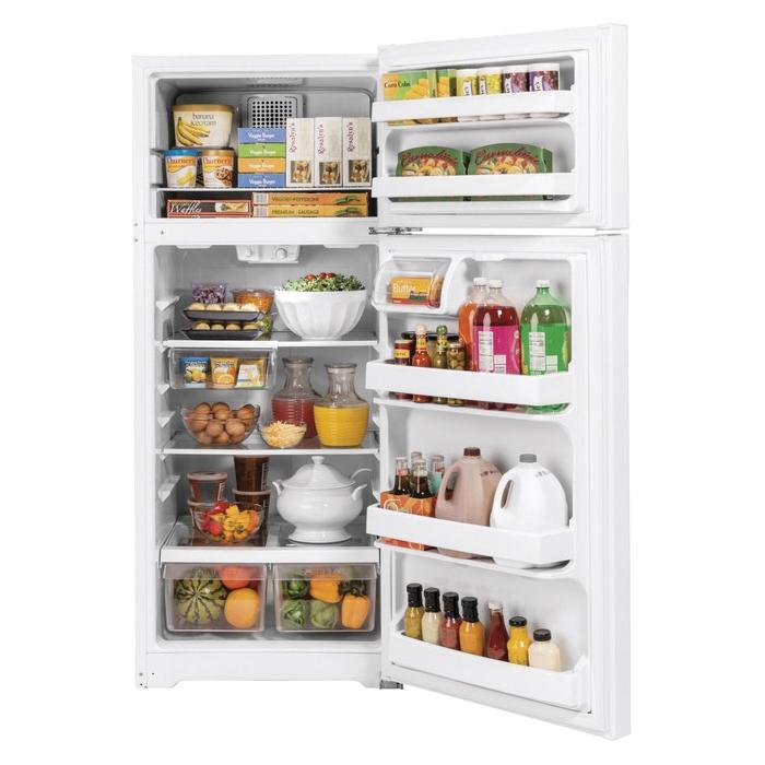 GE GTS18GTNRWW Top-Freezer Refrigerator, 17.5 cu-ft Capacity, Reversible Door, White thumbnail 4