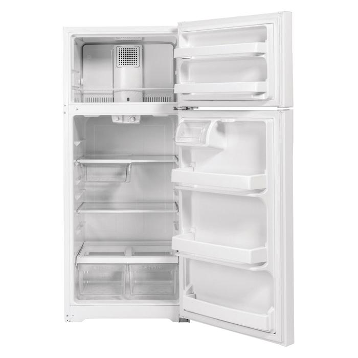 GE GTS18GTNRWW Top-Freezer Refrigerator, 17.5 cu-ft Capacity, Reversible Door, White