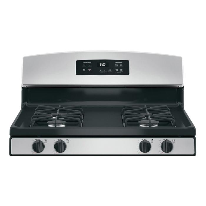 GE JGBS60REKSS Gas Range, 4-Burner, 120 V, 24 in Oven Interior Width, 19 in Oven Interior Depth