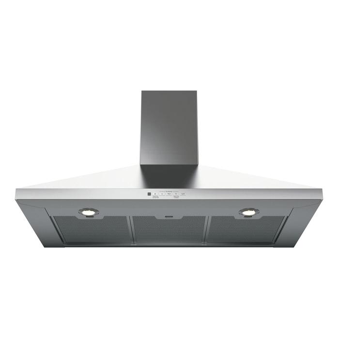GE JVW5361SJSS Pyramid Chimney Hood, 36 in L, 18-1/2 in D, 1-Lamp, Halogen Light, Convertible Vent, Metal, 226 W thumbnail 2