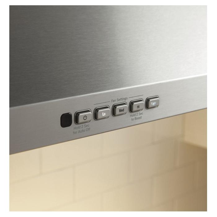 GE JVW5361SJSS Pyramid Chimney Hood, 36 in L, 18-1/2 in D, 1-Lamp, Halogen Light, Convertible Vent, Metal, 226 W thumbnail 4