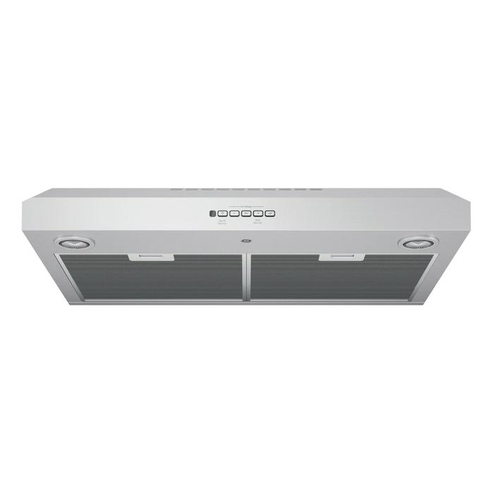 GE JVX5300SJSS Under The Cabinet Hood, 30 in L, 20 in D, 2-Lamp, Halogen Light, Convertible Vent, Metal, 188 W thumbnail 4