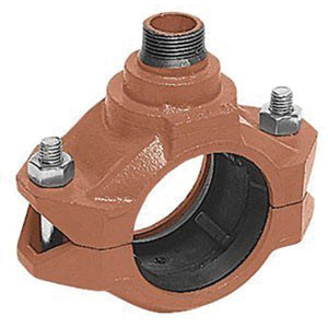 GRUVLOK® 7042F Series 0386013999 Outlet Coupling With Grade E EPDM Gasket, 2-1/2 x 1/2 in Outlet Branch, Iron