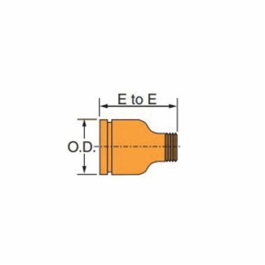 GRUVLOK® 7078 Series 0390038719 Reducer, 6 in Grooved x 4 in MNPT, Iron, Rust Inhibiting Paint