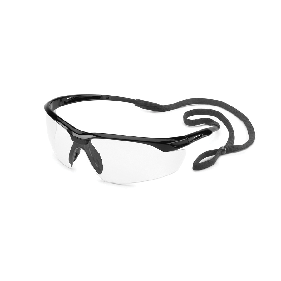 Gateway Safety® Conqueror® 28GB80 Safety Glasses, Clear Lens, Anti-Fog Lens, Wraparound Frame, Glossy Black Frame