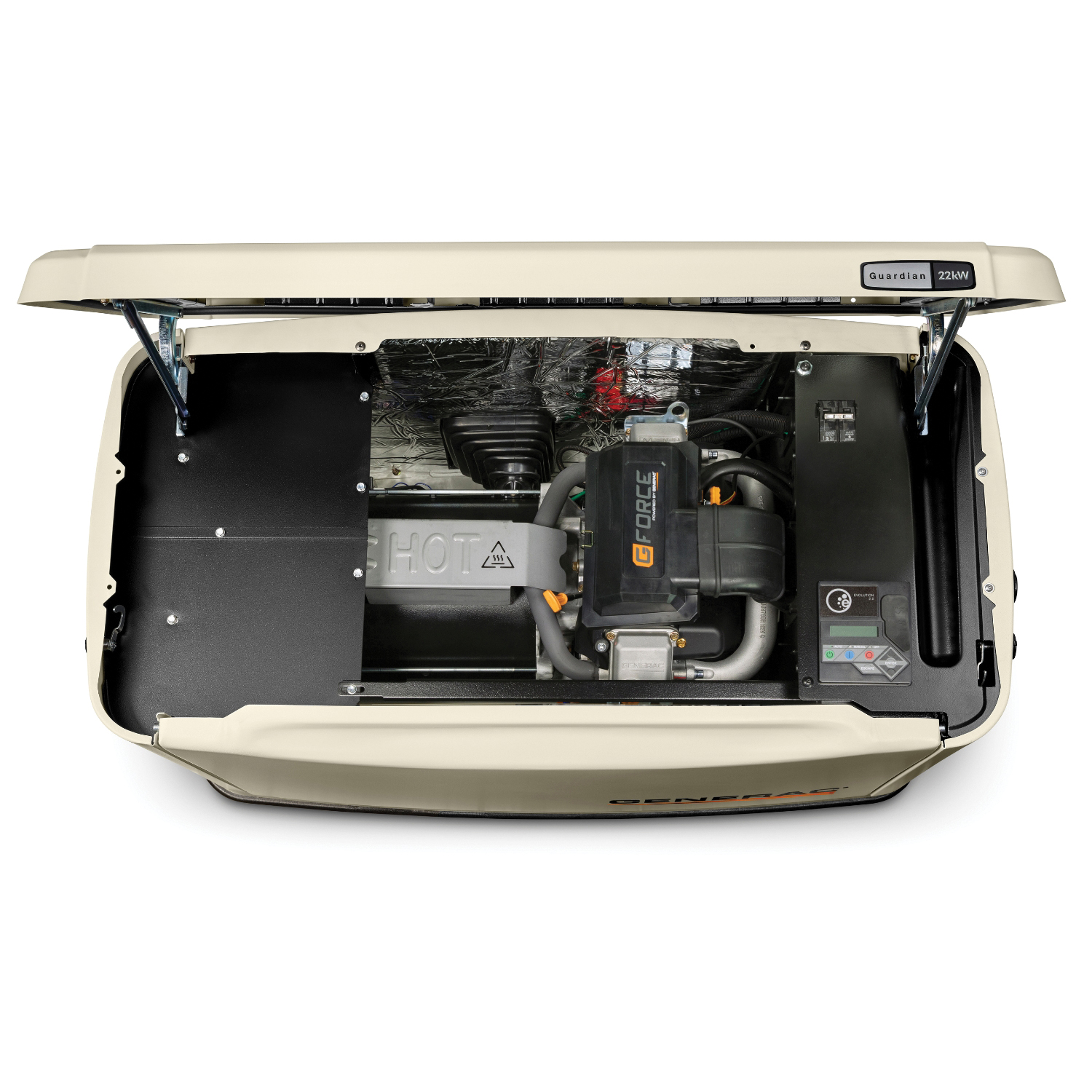 Generac&reg; Guardian&reg; Series 7043 Standby Generator, 240 V, 22 kW, 1 Power Factor, Aluminum