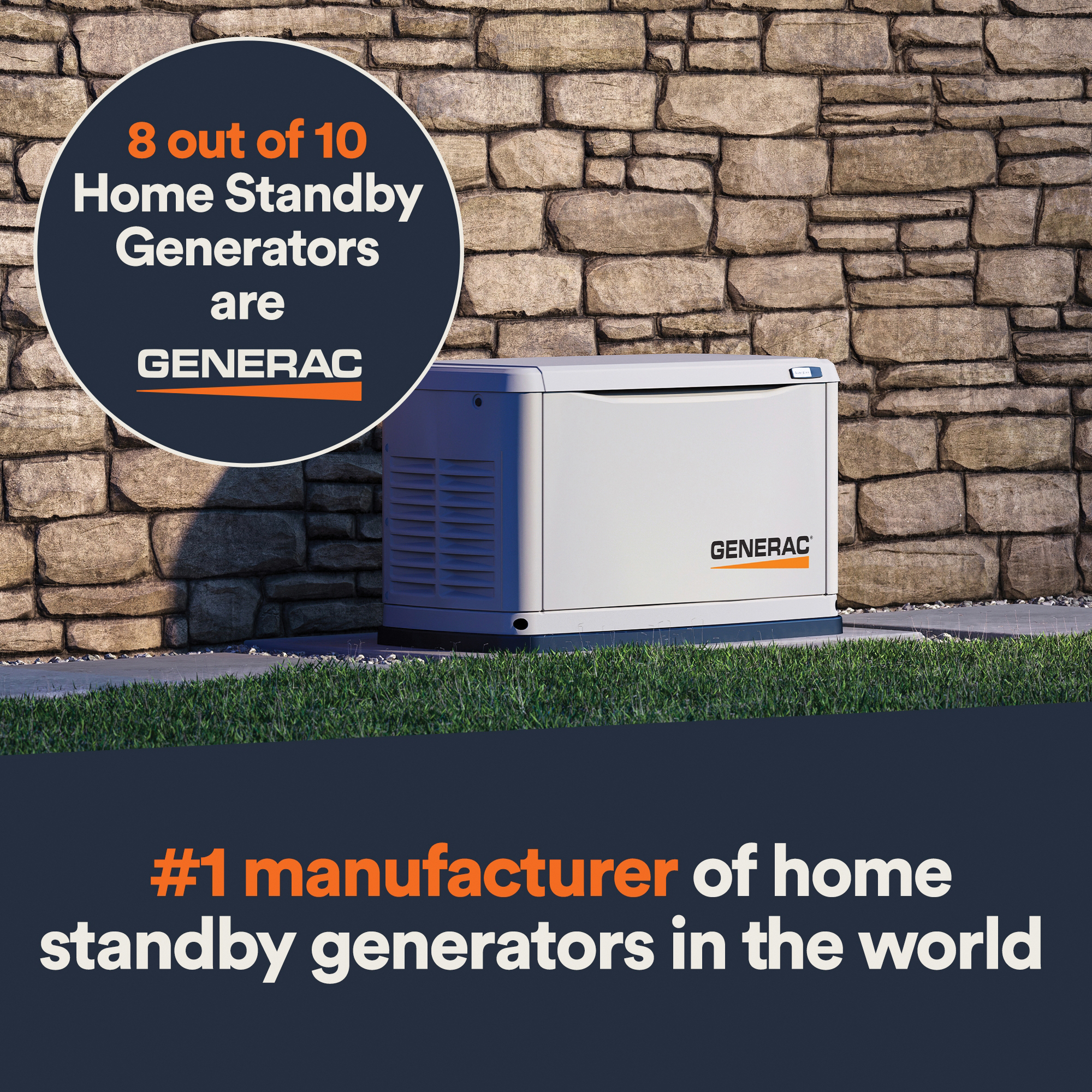 Generac® Guardian® Series 7210 Standby Generator, 240 V, 24 kW, 1 Power Factor, Aluminum thumbnail 3