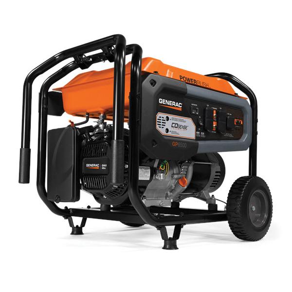 Generac® 7683 Portable Generator, 120/240 VAC, 6.5 kW, OHV Engine Make, 29.9 L Fuel Tank, Pull Start thumbnail 3