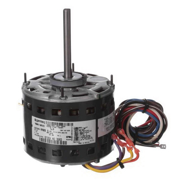 Genteq® 3583 PSC Direct Drive Fan and Blower Motor, 1/4 hp, 115 V, 60 Hz, 1, 48 Frame, 1075 rpm Speed