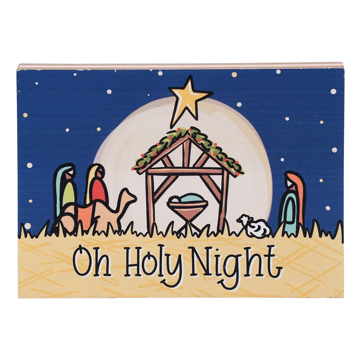 Hand painted Christmas 2024 Nativity, Oh Holy Night Canvas