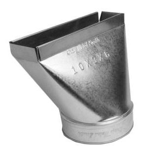 Gray Metal 110S Series 10x3x6-110S Straight Stack Boot, 10 in L Register Opening, 3 in W Register Opening, Metal