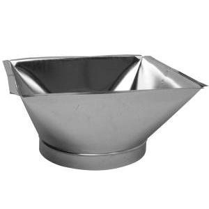 Gray Metal 318 Series 14x19x14 Square to Round Transition, 14 x 19 x 14 in