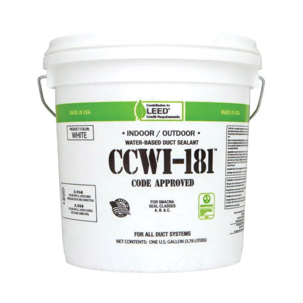HARDCAST&reg; CCWI-181 Series CCWI-181-WHITE-4 304144 Water-Based Duct Sealant, 1 gal, Pail, Solid, White, Slight, Ammonia