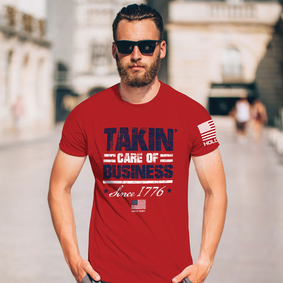 Men's T-Shirt, M, Cotton, Red, Takin Care Of Business&tra...