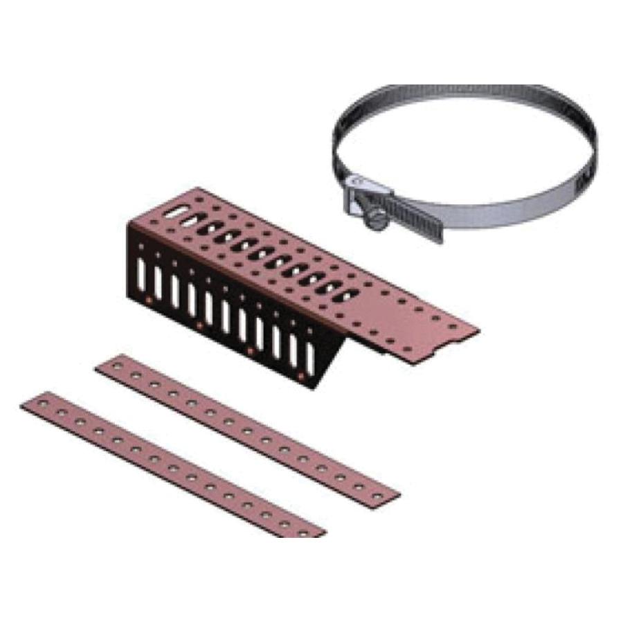 Holdrite® Bonded Steel Pipe-on-Pipe Bracket For 1/2 to 2 inch CTS/IPS Pipe, 7-1/2 inch x 1/2 inch, Copper Plated; 25/Box