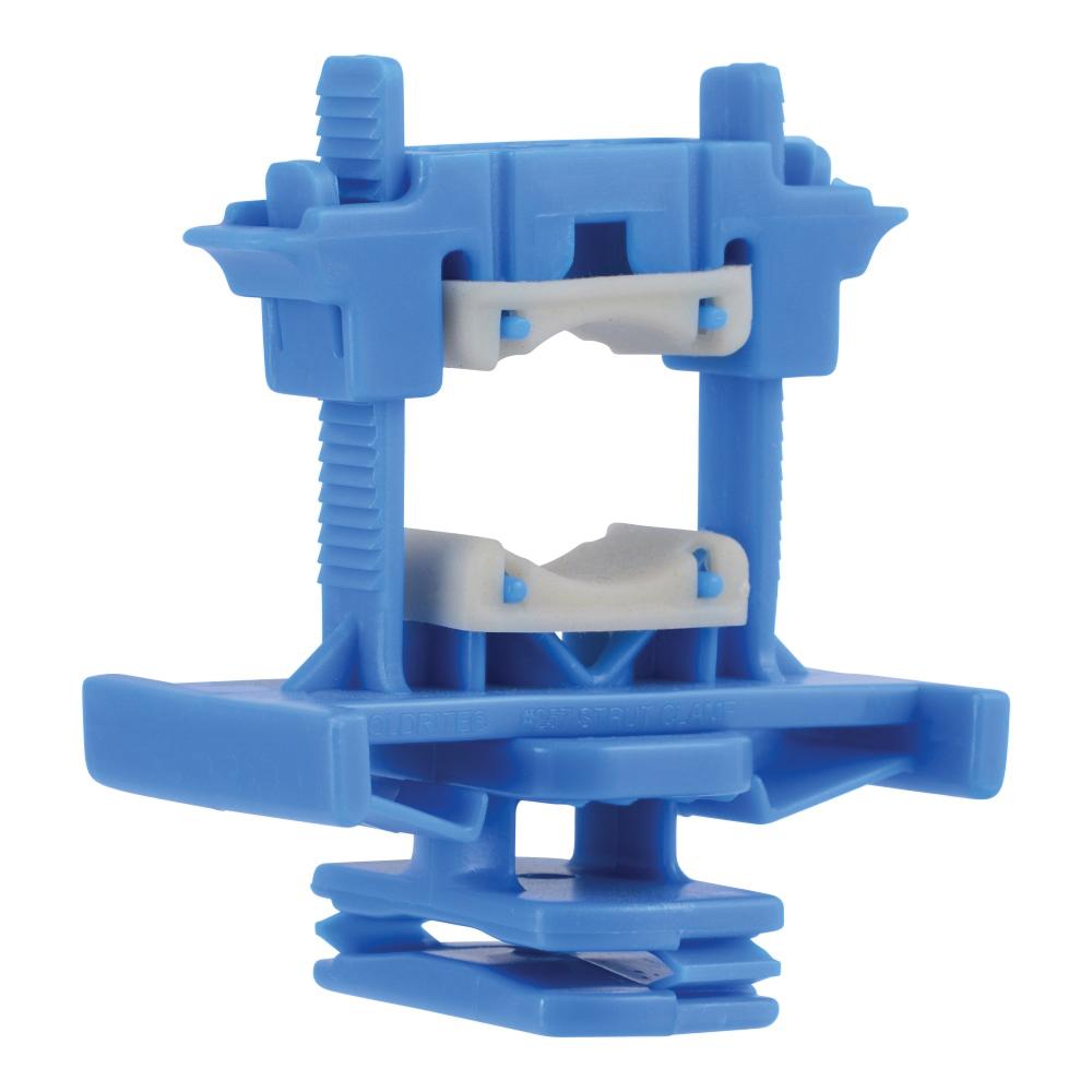 Holdrite&reg; 257-P Isolated Nylon Strut Clamp With Pads, 3/8 - 1 inch CTS, Blue