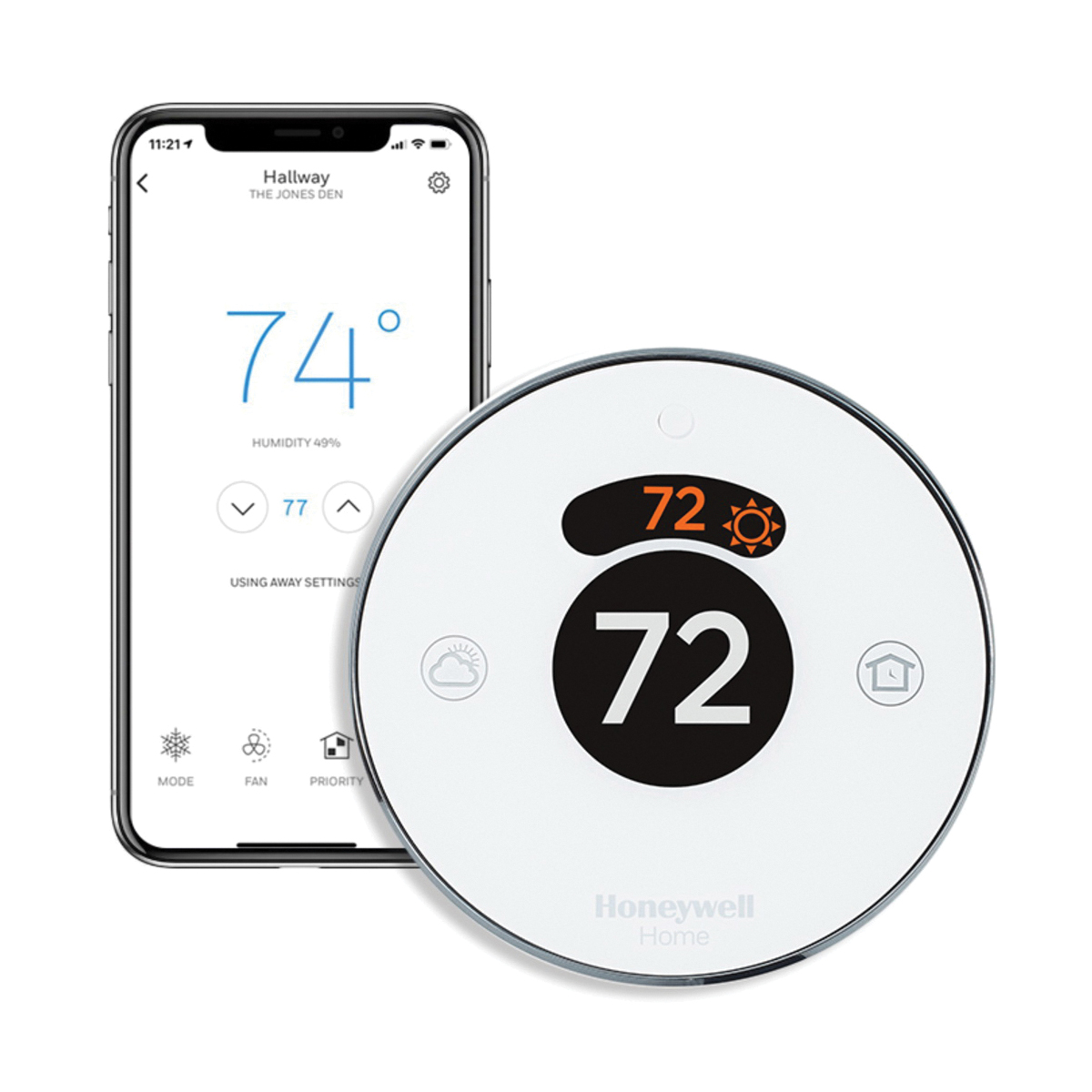 Honeywell Home The Round® TH8732WFH5004/U Smart Thermostat, LCD Display, Geofencing Programmability