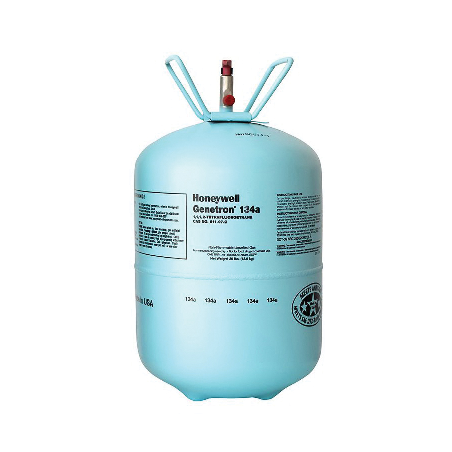 Honeywell Genetron® R-134A-30 Refrigerant, 30 lb Capacity, Cylinder, Colorless, Liquefied Gas