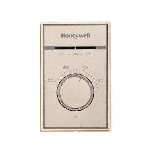 Honeywell T651A3018 Line Voltage Thermostat, 227 VAC, 22 A at 120/240 VAC, 19 A at 277 VAC, Hardwired Power Source