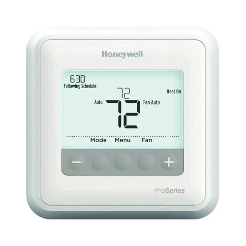 Honeywell T4 PRO TH4110U2005/U Programmable Thermostat, 20 - 30 VAC, 0.02 - 1 A Cool, 0.02 - 1 A Heat, 0.02 - 0.05 A Fan