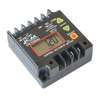 ICM Controls ICM492C-LF Digital Line Voltage Monitor, 80 to 300 V, 10 A, 10 A Contact, SPDT