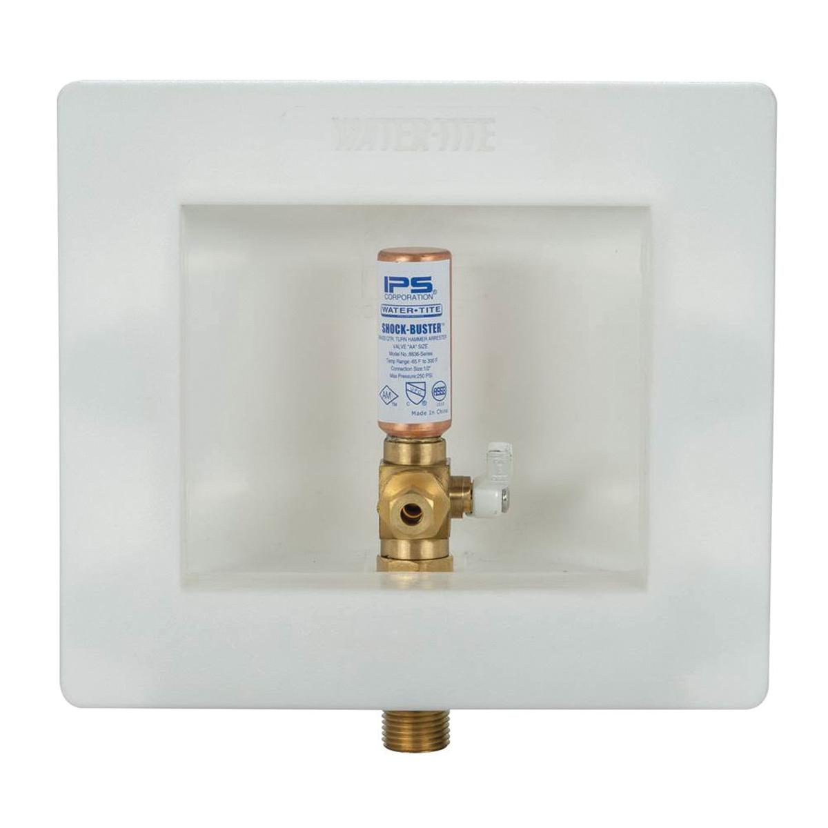 IPS® AB Series AB9700HA 87978 Ice Maker Outlet Box With Arrester Valve, 1/2 in, Sweat, Quarter-Turn Valve, Plastic Box