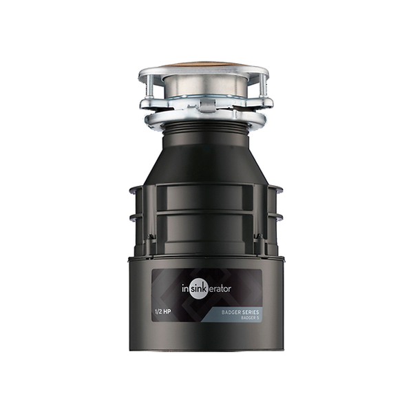 Insinkerator&reg; Badger 5 Series 79883-ISE Garbage Disposal, 120 V, 1/3 hp, 1725 rpm, Stainless Steel/Steel, Black