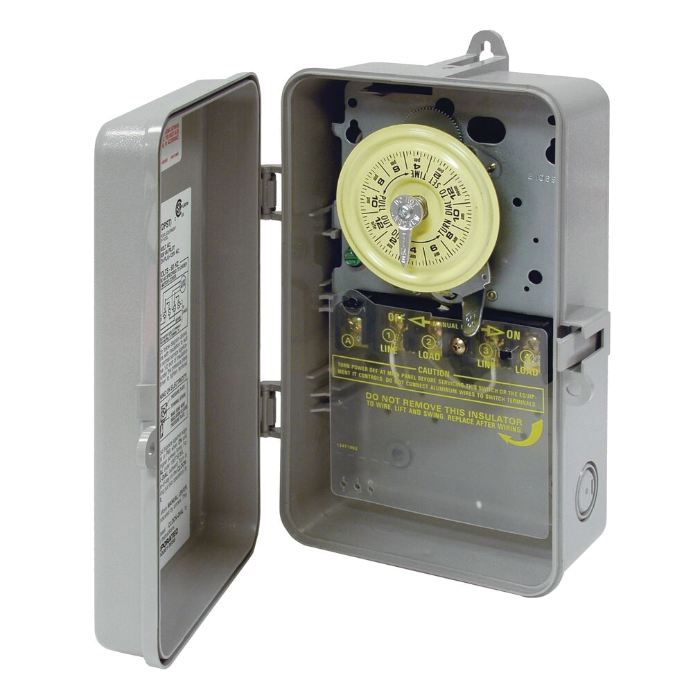 Intermatic® T100 Series T104P Mechanical Time Switch, 208-277 VAC, 40 A, 60 Hz