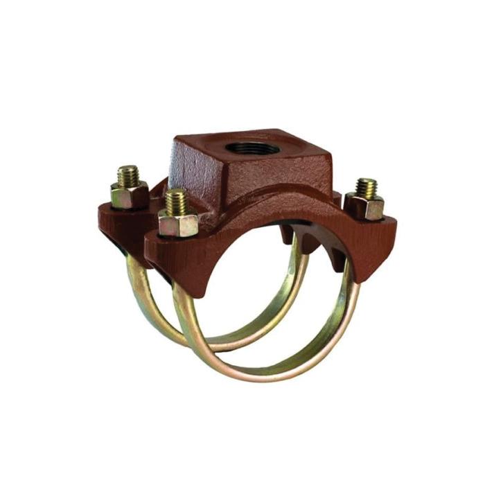 JCM 400 Series 402-0690X14IP Double Strap Service Saddle, 6 in Pipe, Iron, Primer