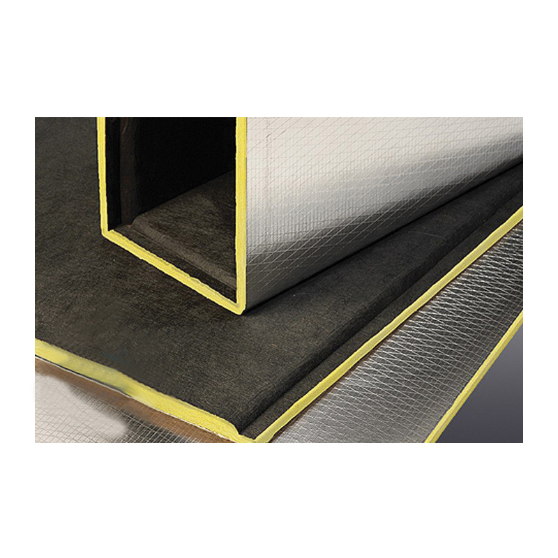 JM Micro-Aire® 90005696 Mat Faced Duct Board, 120 in L, 48 in W, 1 in Thick, Black/Silver/White/Yellow, 250 deg F, Rigid