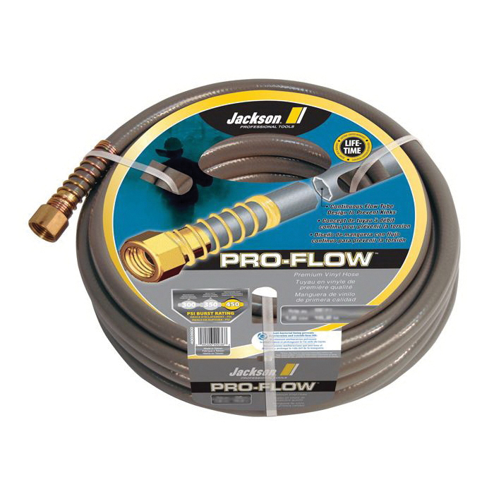 Jackson® 4003600 Pro-Flow Professional Hose, 5/8 in ID, 50 ft L, 450 psi Pressure, PVC Tube, Gray