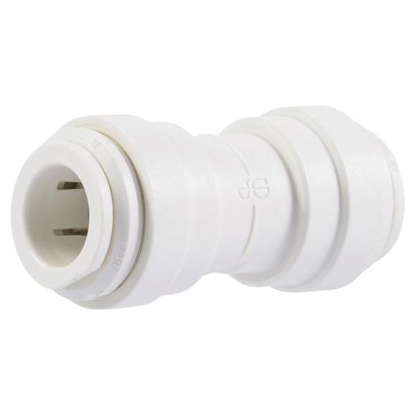 John Guest® PP0408W-US Union Connector, 1/4 in Push-Fit x 1/4 in Push-Fit, Polypropylene