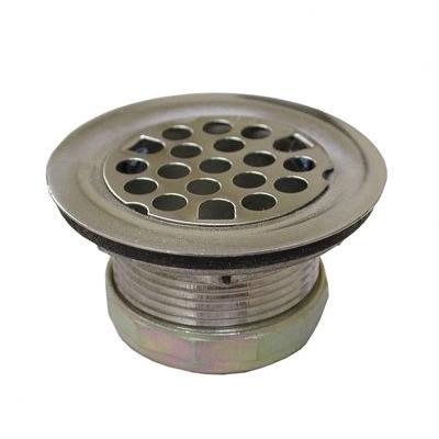 Chrome Plated Stainless Steel Flat Duplex Basket Strainer, 1-3/4 inch Mesh, 1-1/2 inch Coupling Nut