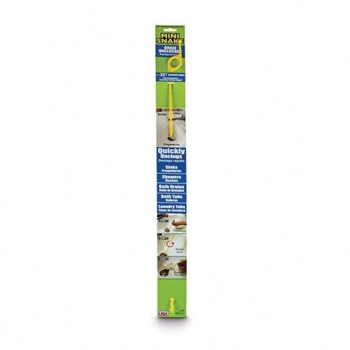 Jones Stephens™ Drain King® D18190 Mini Snake Drain Opener, Plastic, Yellow