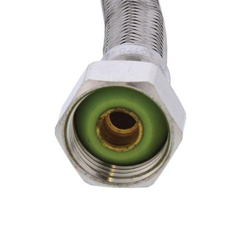 Jones Stephens™ S04202 Faucet Connector, 3/8 x 1/2 in, Compression x FIP, 16 in L, Stainless Steel
