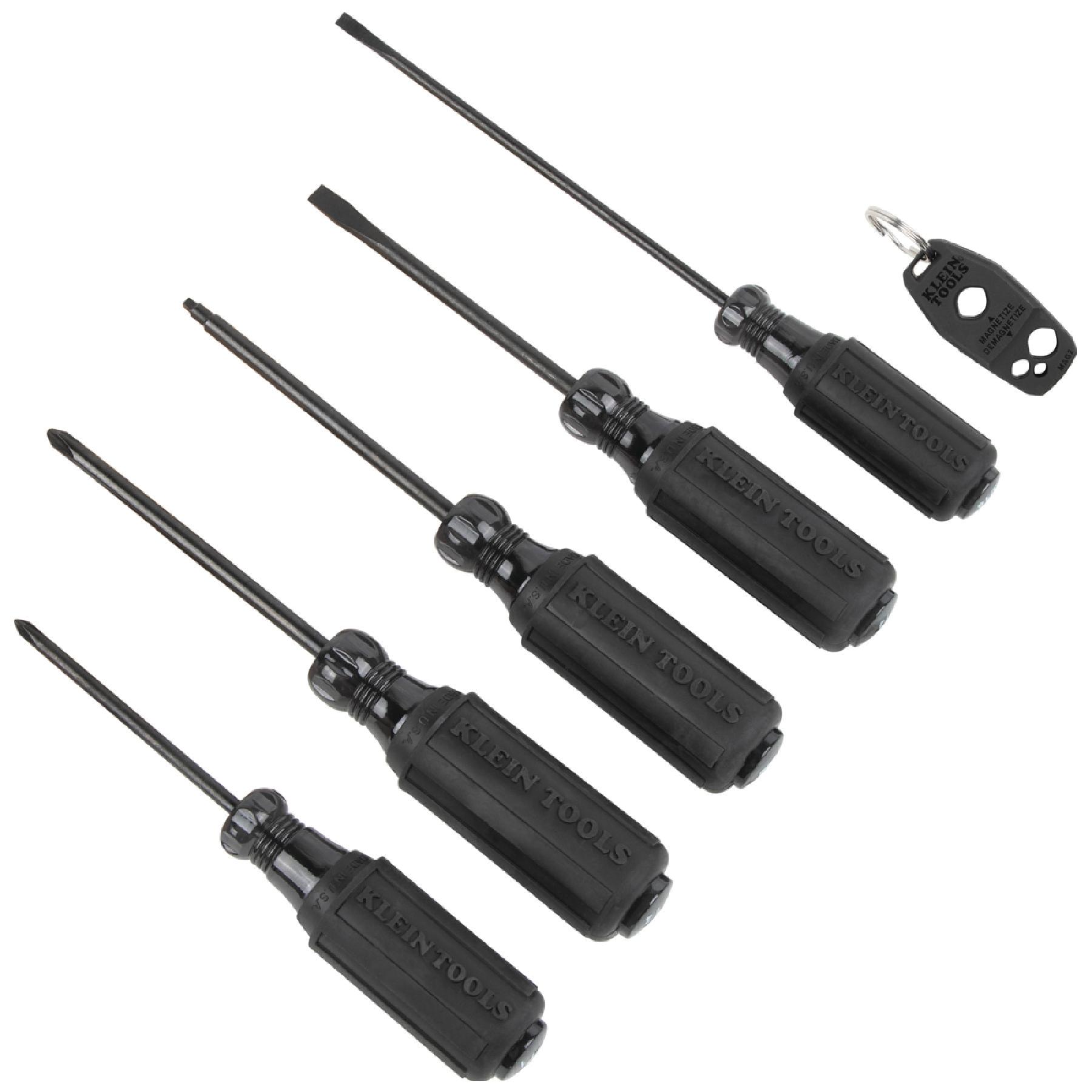KLEIN TOOLS&reg; 85446BLK Screwdriver Set, Phillips&reg; Point, #1, 3/16 in, 1/4 in, #2 Point, Magnetized Tip