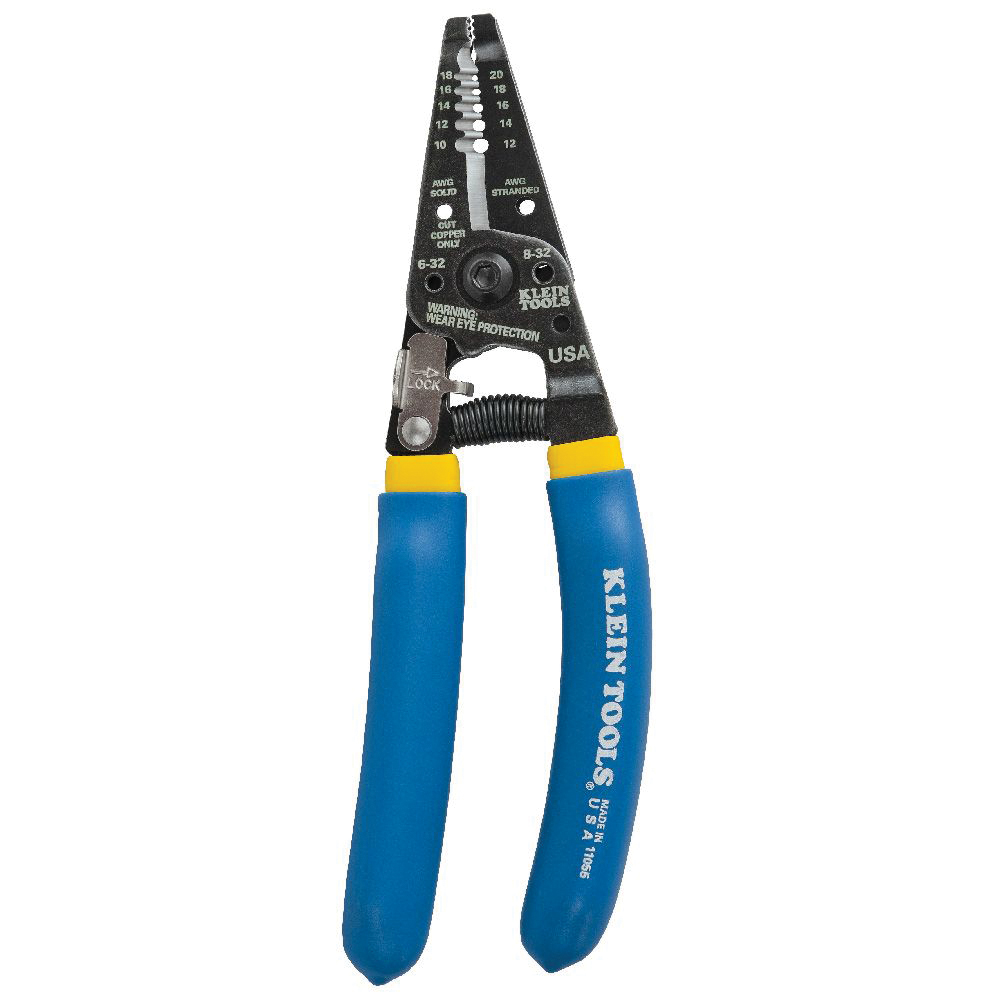 KLEIN TOOLS® Klein-Kurve® 11055 Wire Stripper/Cutter, 7-1/8 in OAL, 10 to 18 AWG Solid, 12 to 20 AWG Stranded Cable/Wire