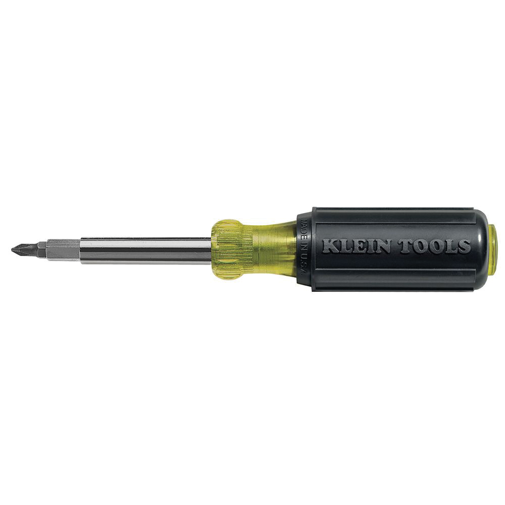 KLEIN TOOLS® 32477 Screwdriver and Nut Driver, Phillips, Square, Slotted Point, 7-3/4 in OAL, Cushion Grip Handle